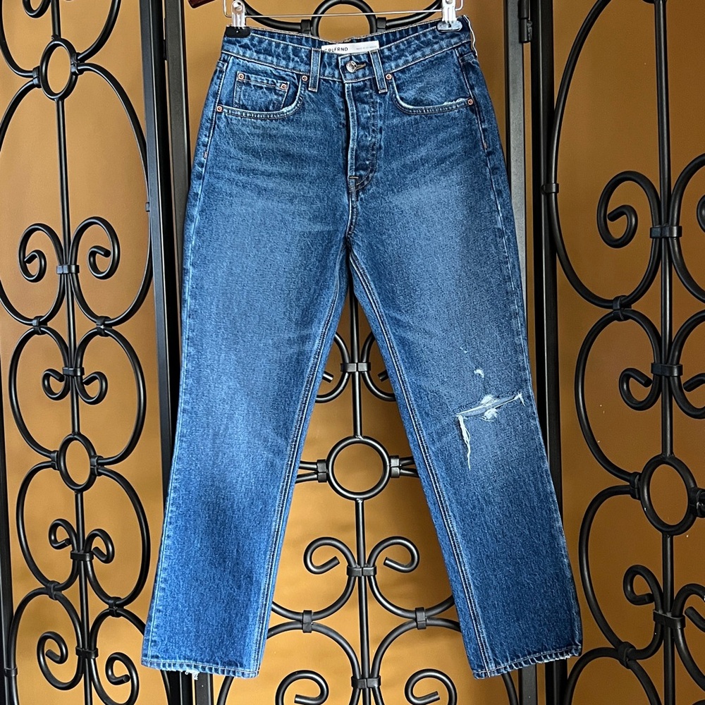 GRLFRND The Karolina High Rise Straight Crop Jeans